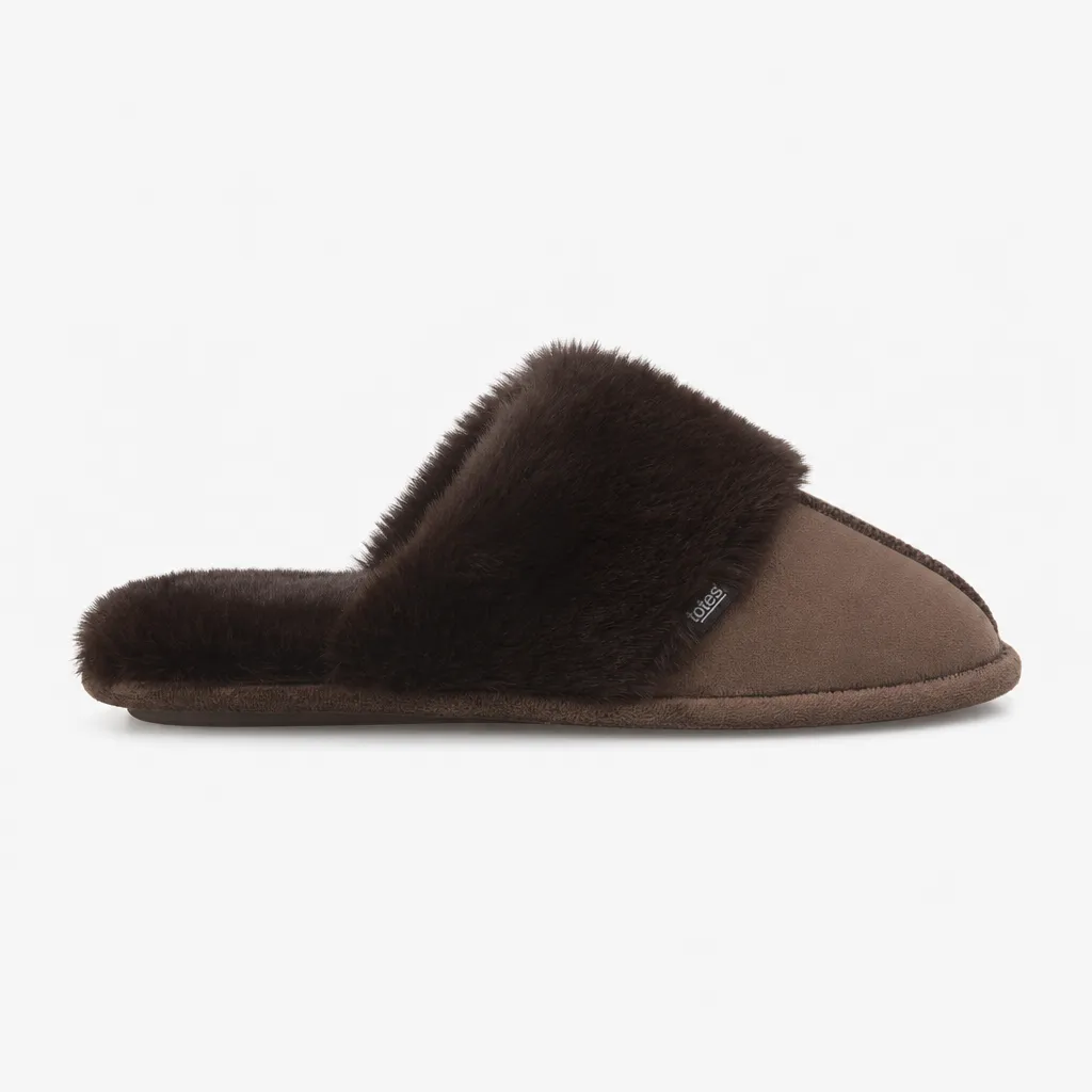 Totes Toasties VELOUR MULE SLIPPERS Womens Mules Chocolate sold by Shuperb product image thumbnail 3