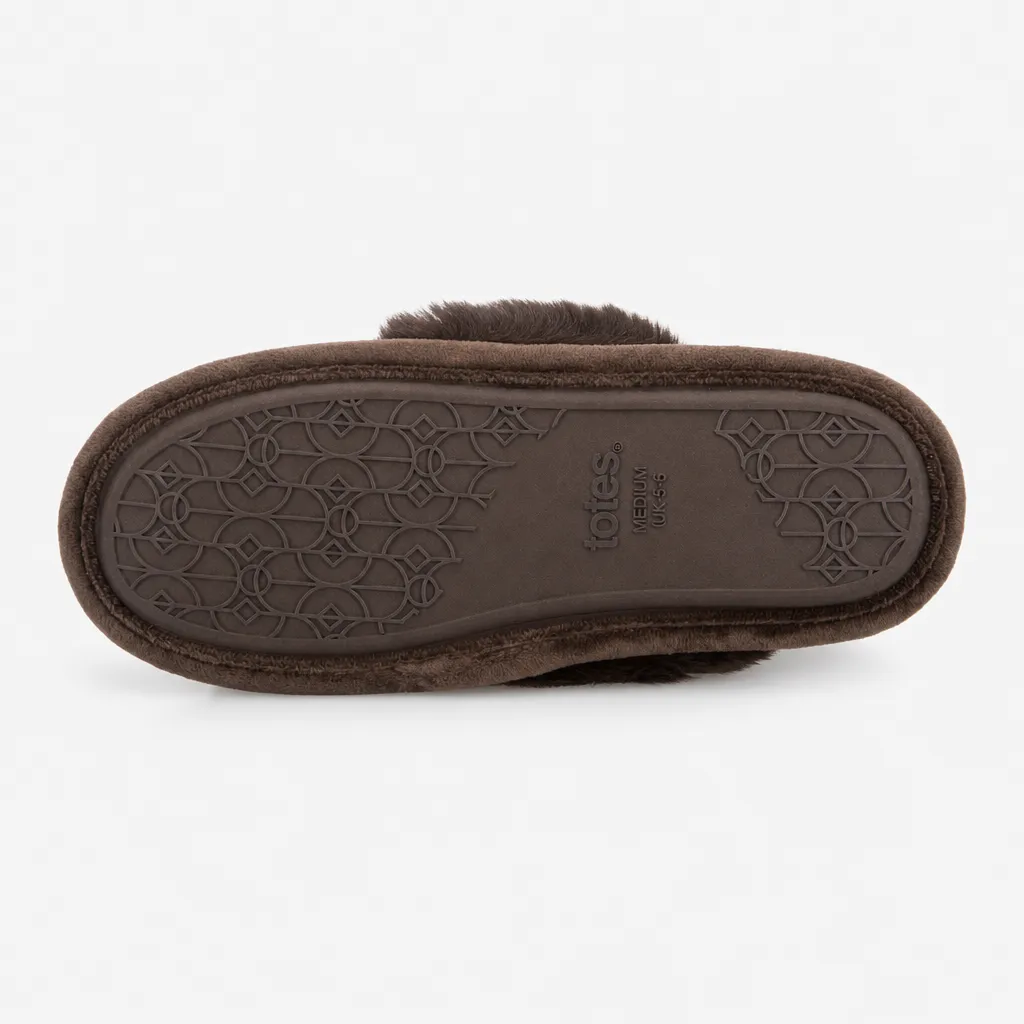 Totes Toasties VELOUR MULE SLIPPERS Womens Mules Chocolate sold by Shuperb product image thumbnail 4
