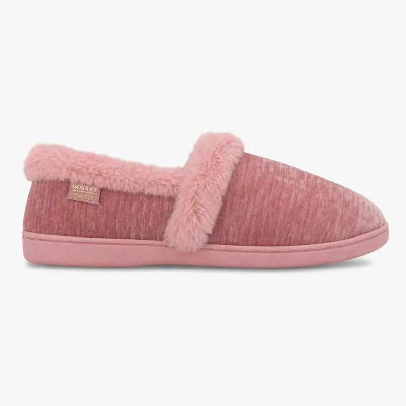 Totes Isotoner SPARKLE FULL BACK SLIPPER Womens Full Slippers Pink made by Shuperb