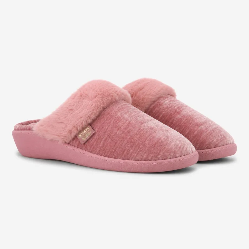 Totes Isotoner SPARKLE HEELED MULE SLIPPER Womens Mules Pink made by Shuperb