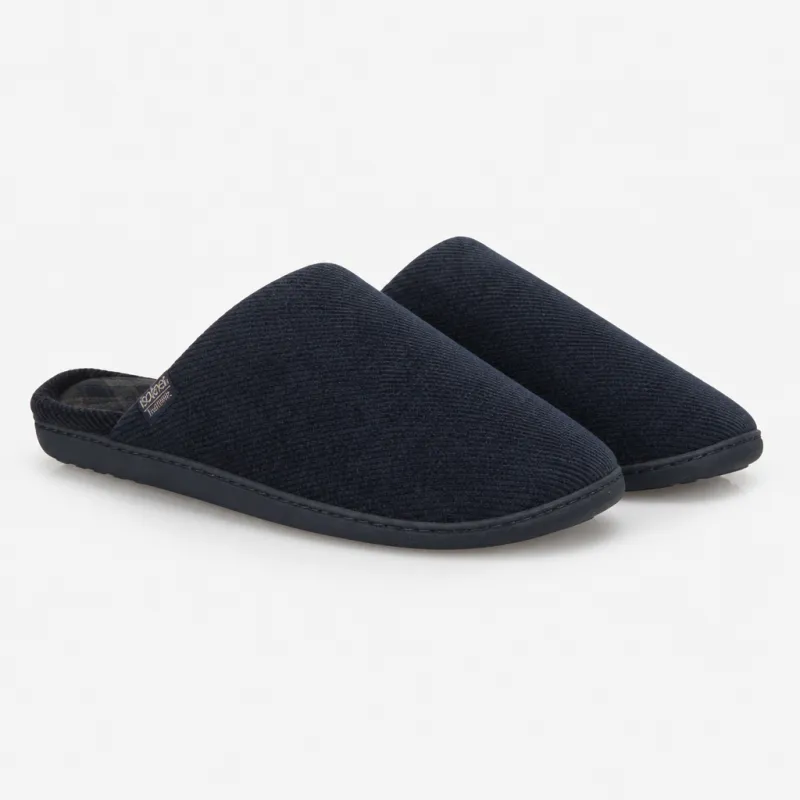 Totes Isotoner SOFT CORD MULE SLIPPER Mens Mules Navy made by Shuperb