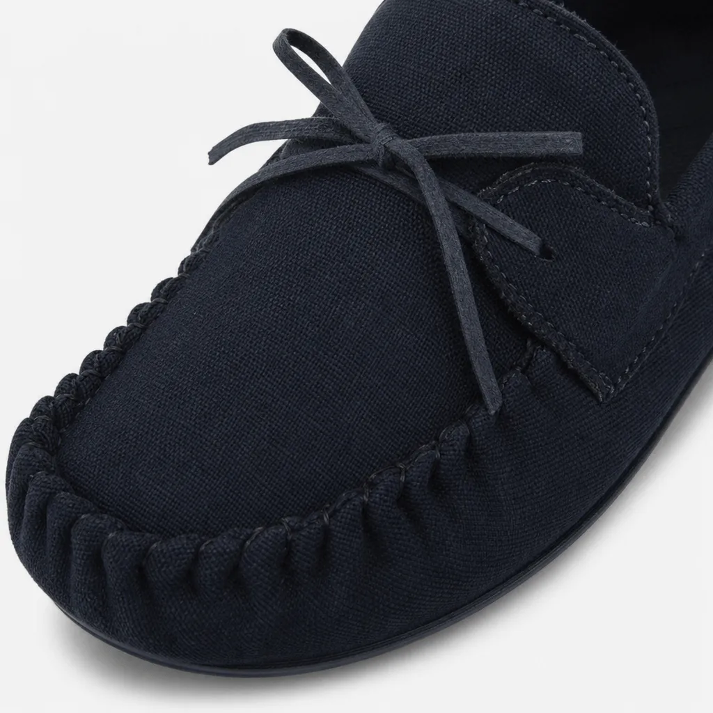 Totes Isotoner HERRINGBONE LINED MOCCASIN Mens Moccasins Navy sold by Shuperb product image thumbnail 2