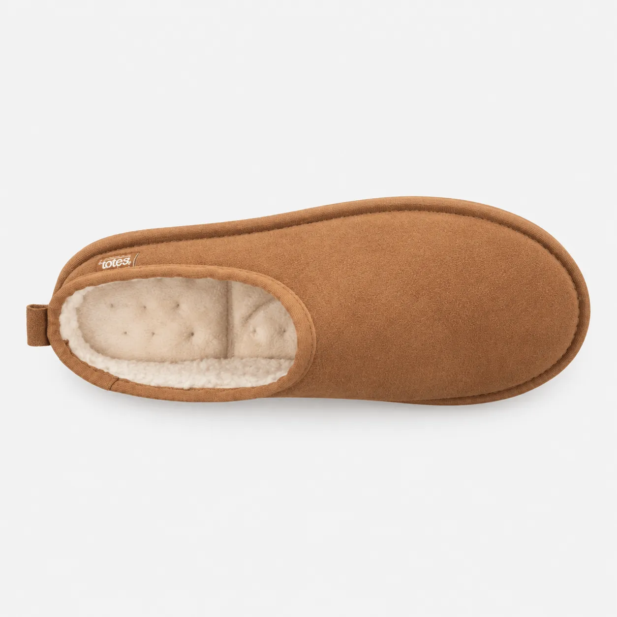 Totes Isotoner BORG LINED SUEDE MULE SLIPPER Mens Mules Tan sold by Shuperb product image thumbnail 5
