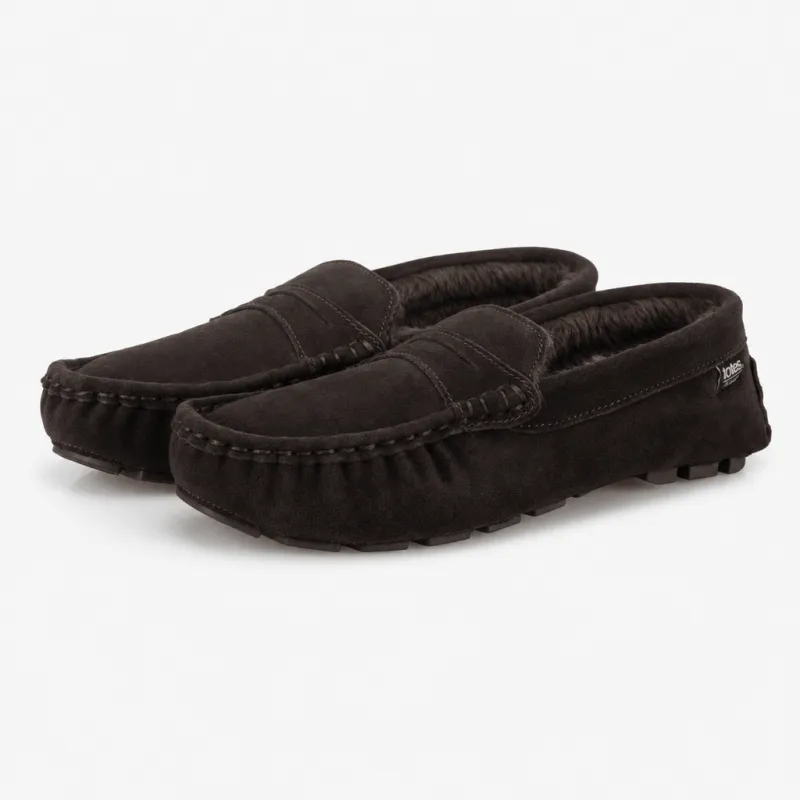 Totes Isotoner FUR LINED SUEDE MOCCASIN SLIPPER Mens Moccasins Brown made by Shuperb