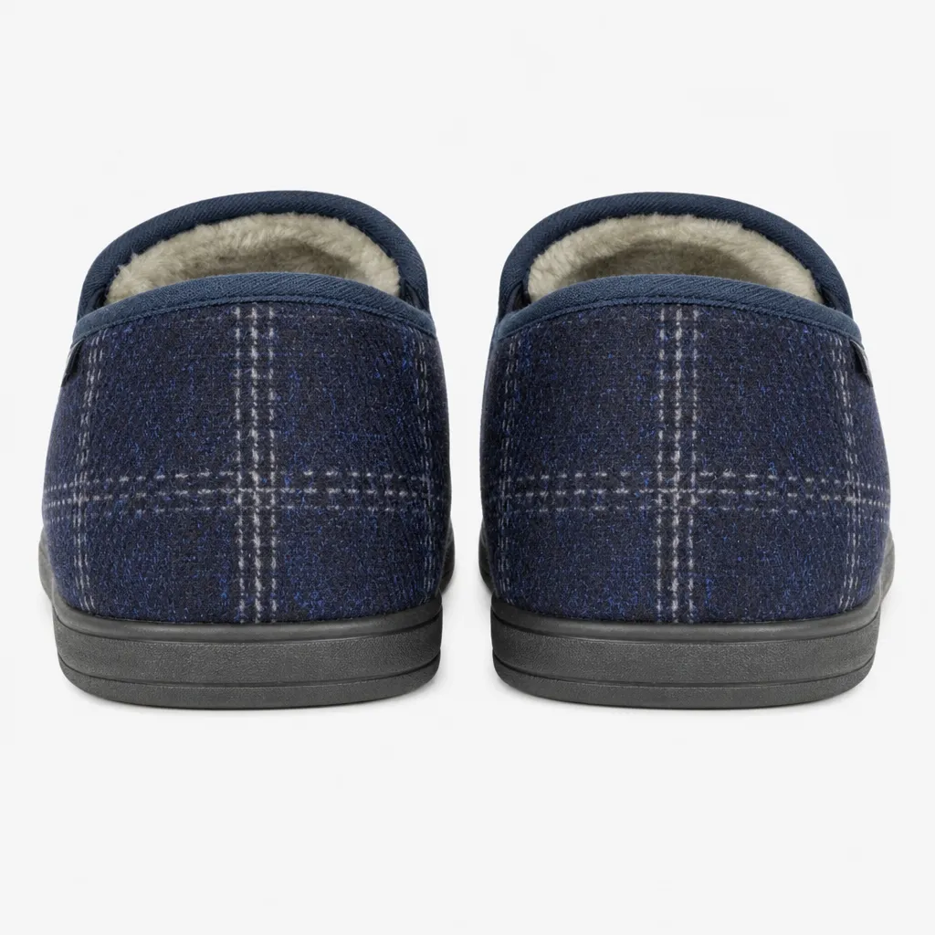 Dunlop OWEN Mens Full Slippers Navy Check sold by Shuperb product image thumbnail 4