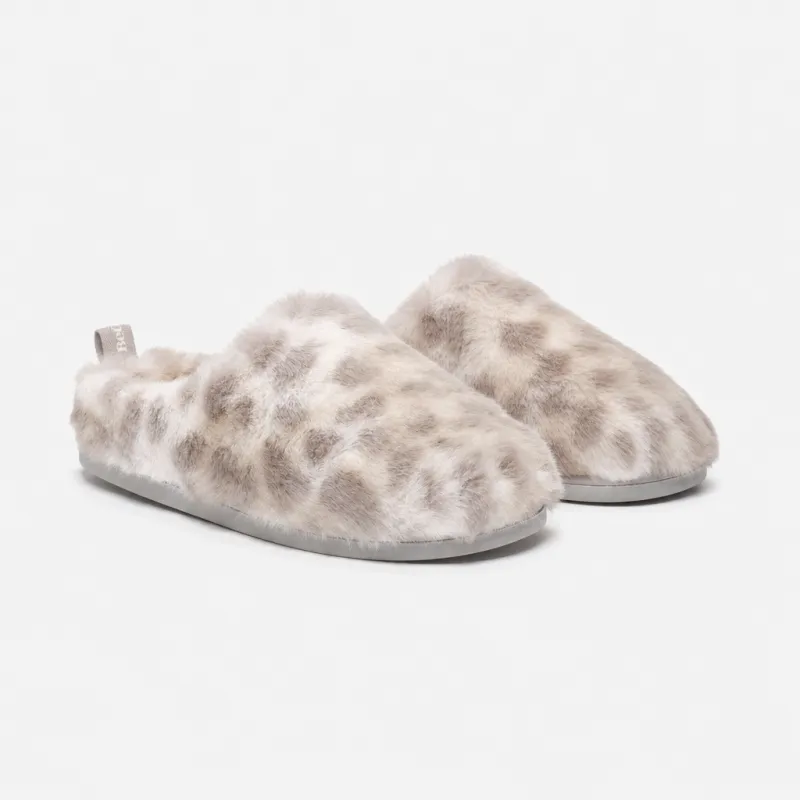 Bedroom Athletics NADINE Womens Mules Grey Leopard made by Shuperb