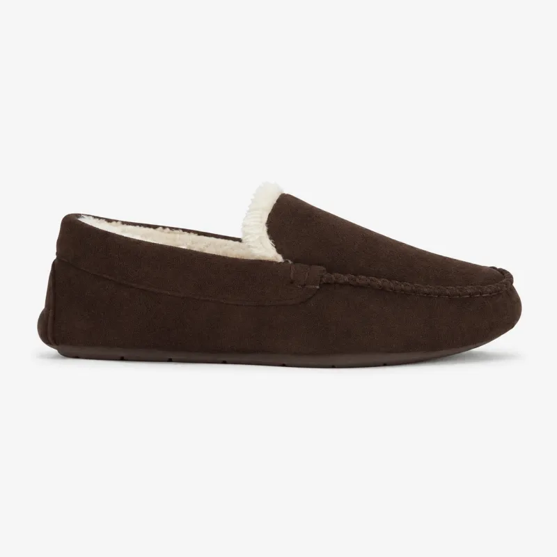 Jo & Joe ALBIE Mens Moccasin Slippers Brown made by Shuperb