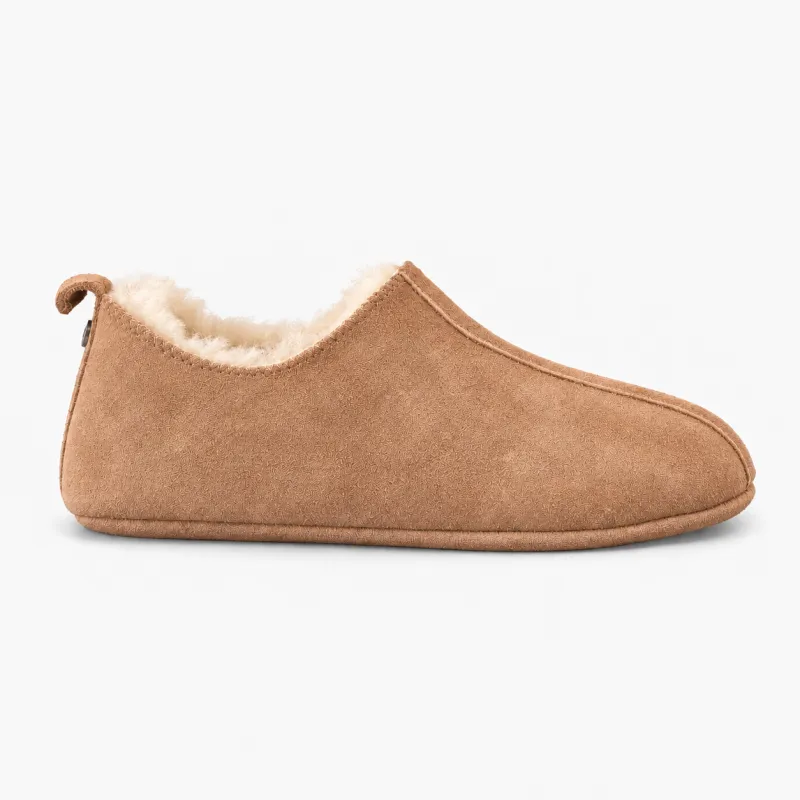 HOS Sheepskin PIXIE Womens Full Slippers Chestnut made by Shuperb