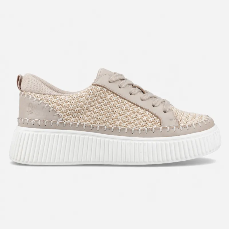 Hush Puppies HAISLEY Womens Casual Trainers Taupe made by Hush Puppies