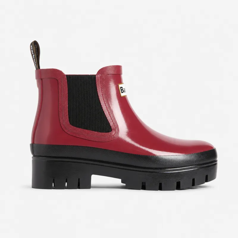 Barbour HALTON FAUX FUR Womens Wellingtons Cranberry Gloss made by Barbour