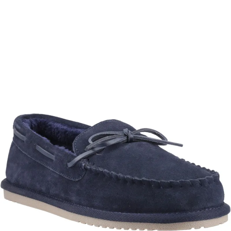 Hush Puppies Abraham Mens Moccasins Navy made by Hush Puppies