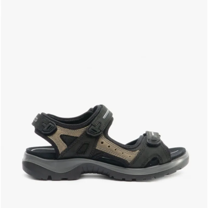 YUCATAN Womens Leather Outdoor Sandals Black/Mole sold by Shuperb