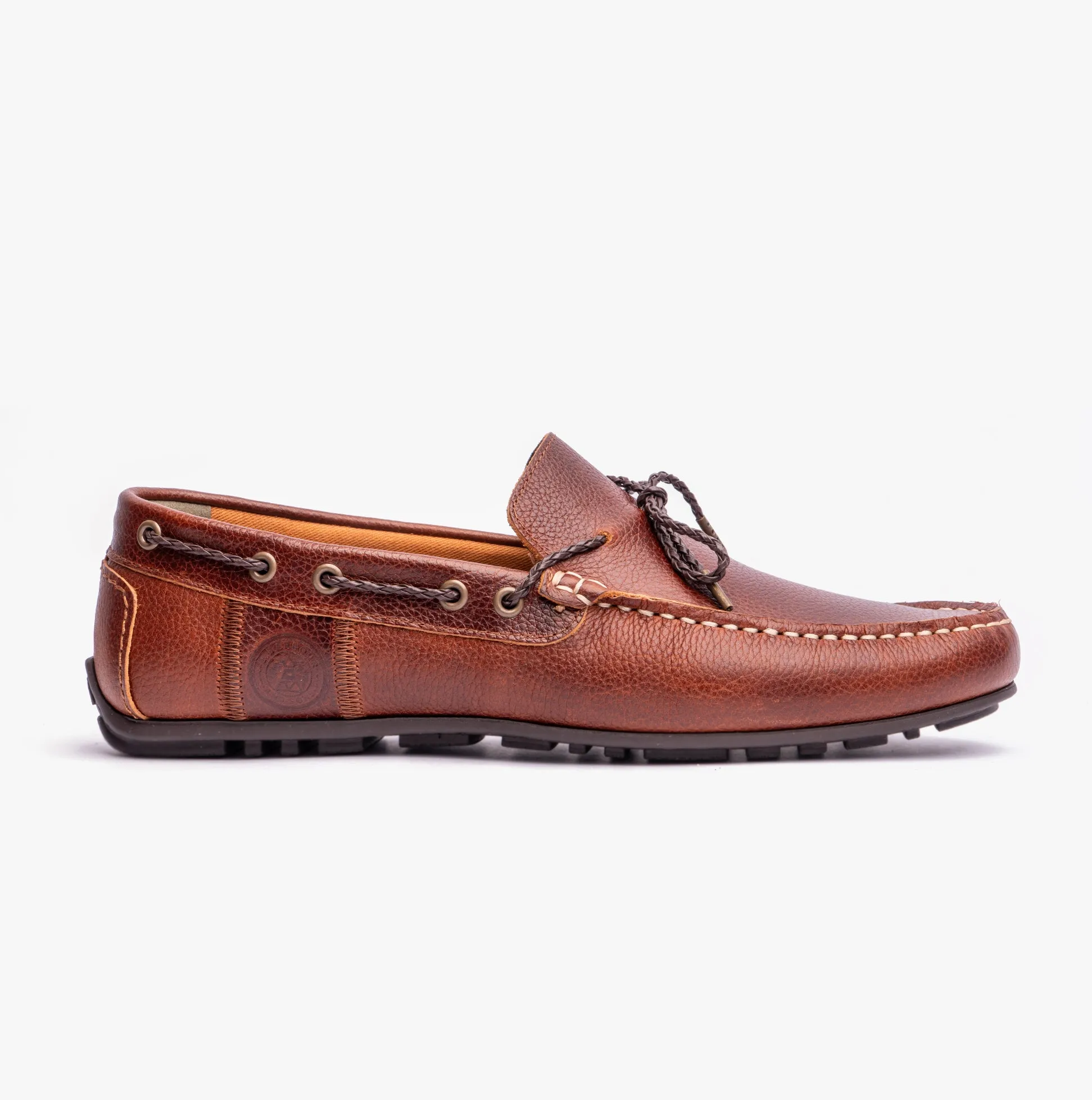 JENSON Mens Boat Shoes Cognac sold by Shuperb