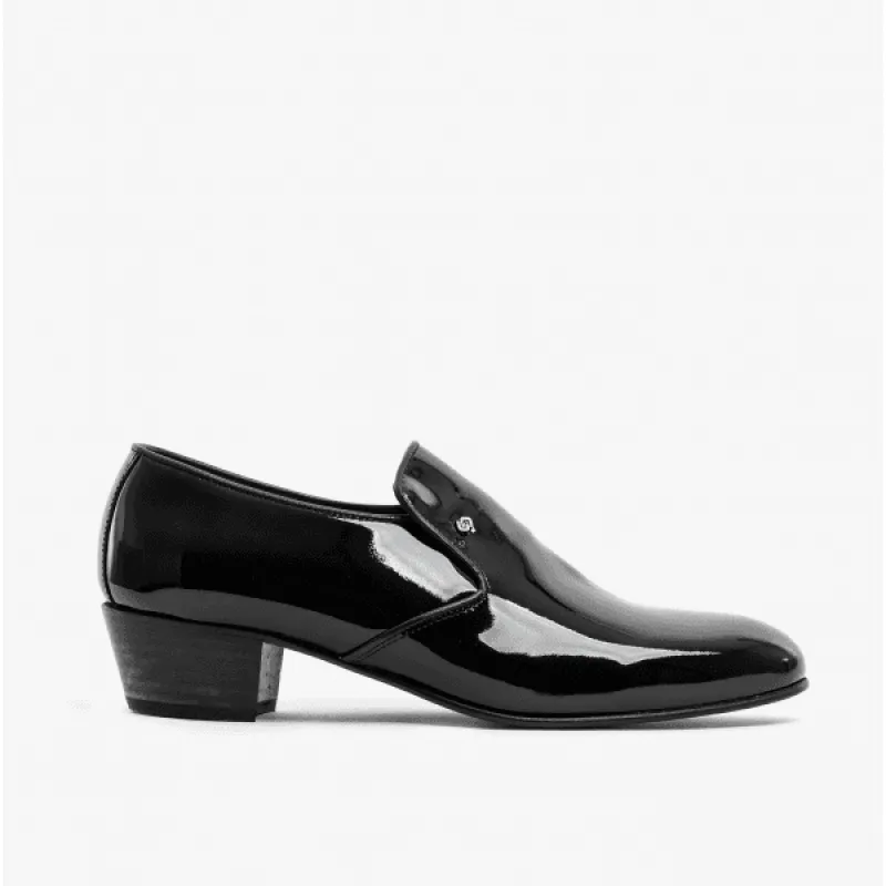 Club Cubano BILBAO Mens Patent Leather Plain Cuban Heel Shoes Black sold by Shuperb