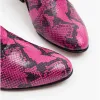 Club Cubano EMMANUEL Mens Snakeprint Leather Cuban Heel Boots Neon Magenta sold by Shuperb