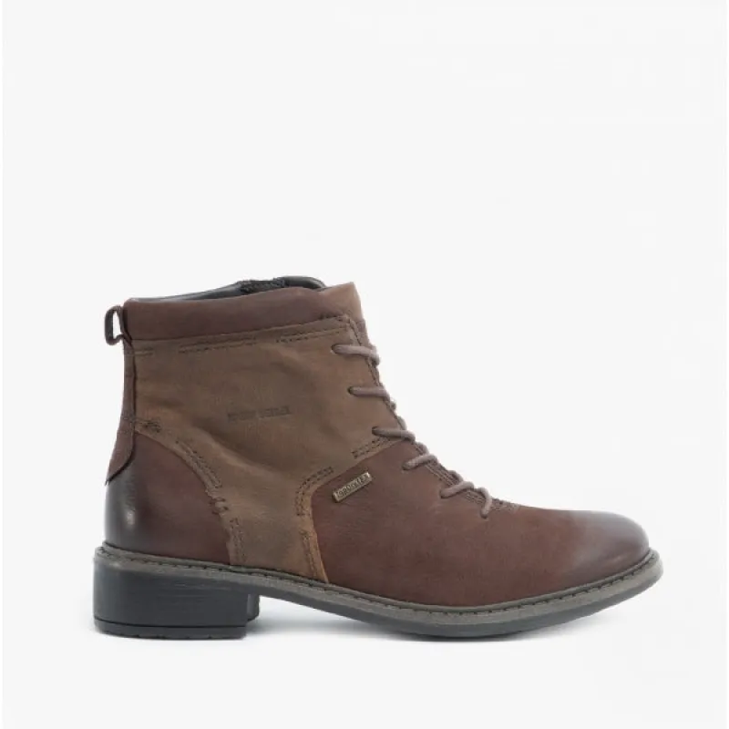 SELENA 50 Ladies Waterproof Leather Ankle Boots Brown sold by Shuperb