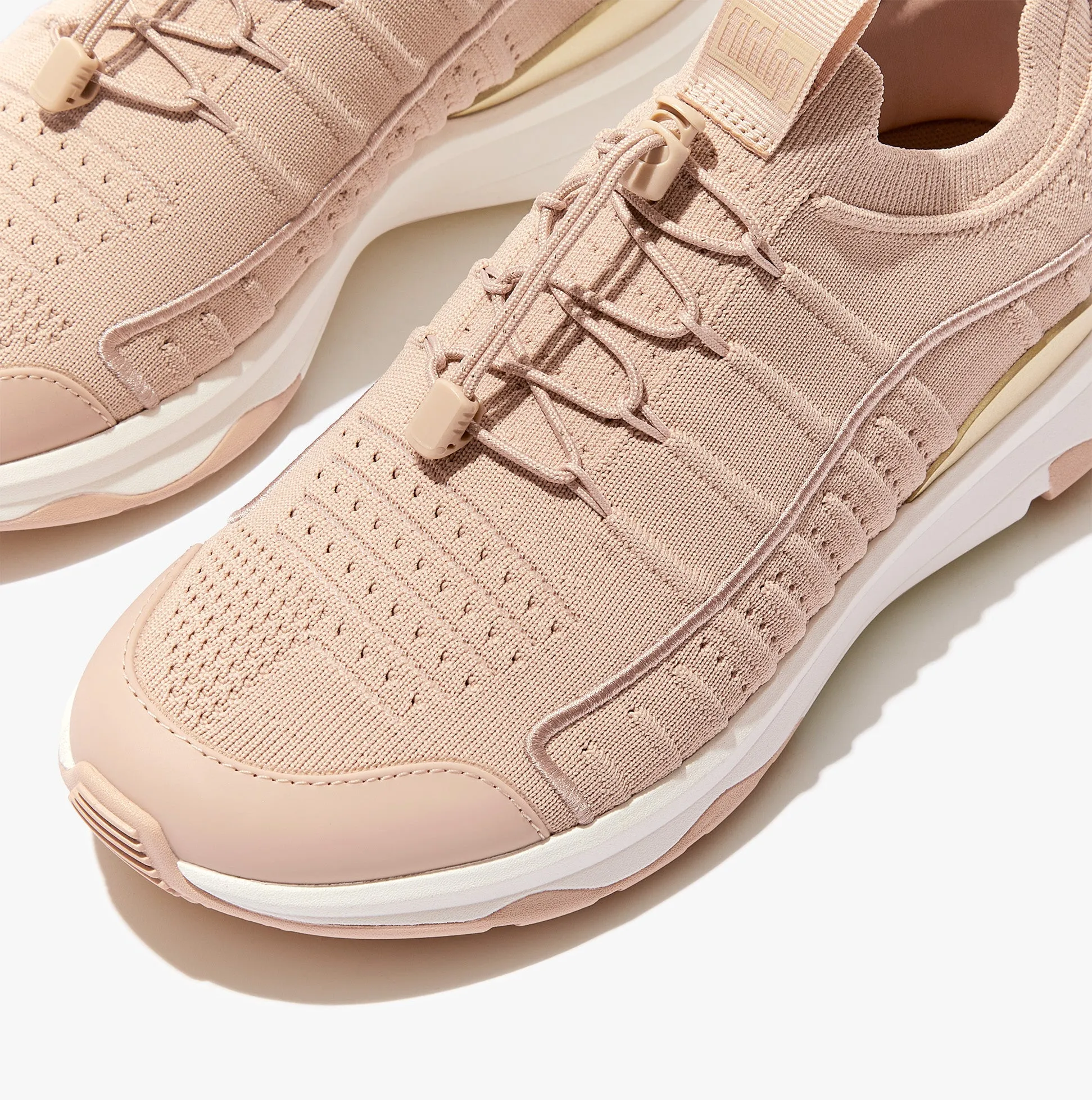 FitFlop VITAMIN FF METAL-POP KNIT Womens Trainers Almond Tan/Platino sold by Shuperb product image thumbnail 5