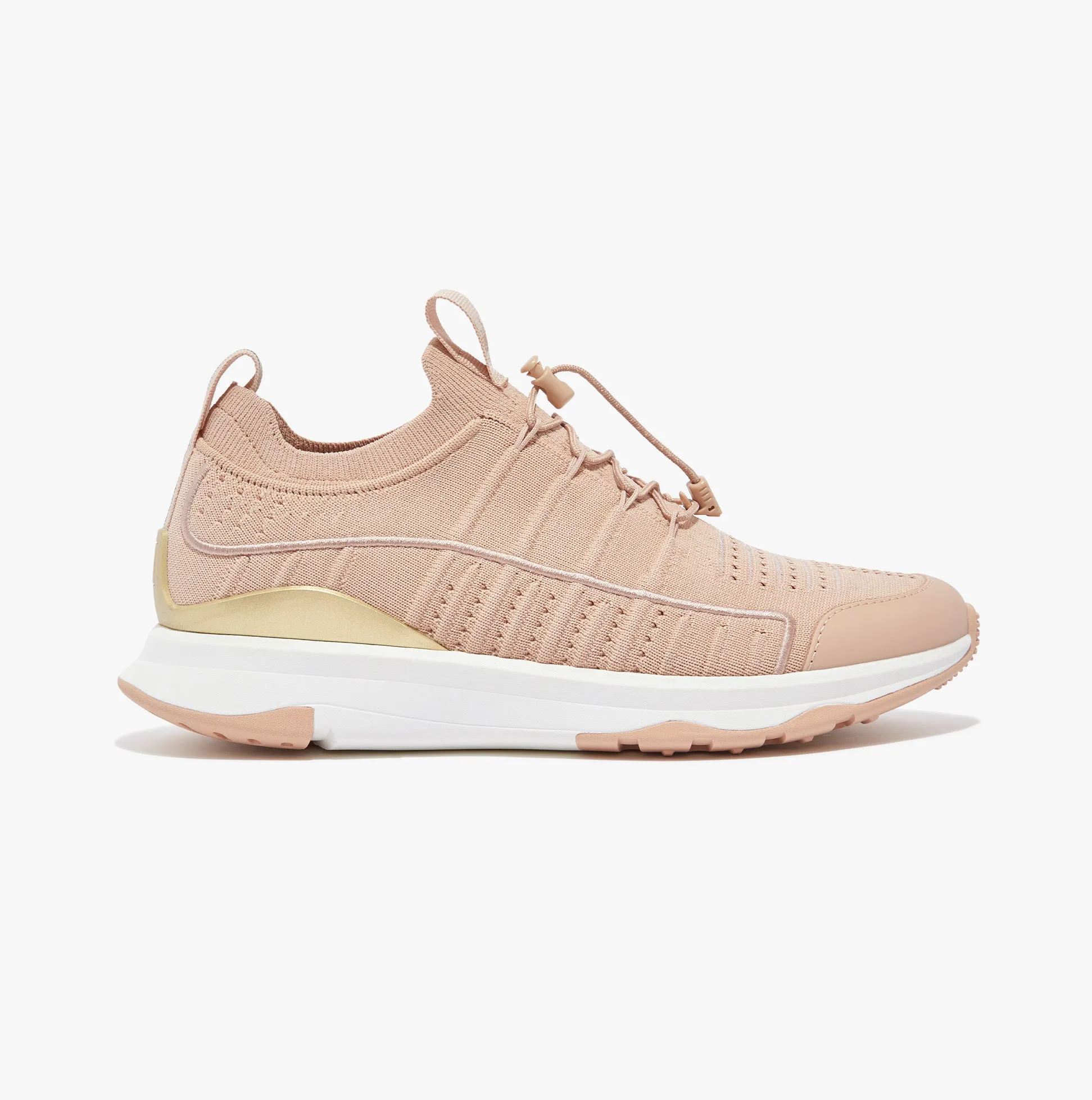 FitFlop VITAMIN FF METAL-POP KNIT Womens Trainers Almond Tan/Platino sold by Shuperb