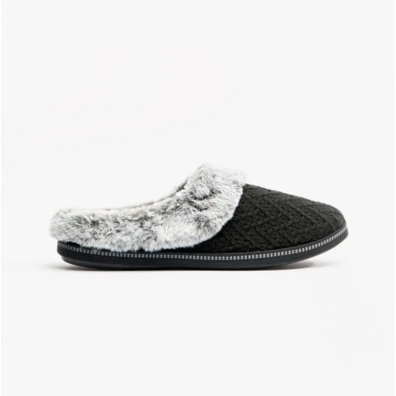 COZY CAMPFIRE Ladies Mule Slippers Black sold by Shuperb