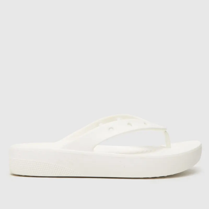 Crocs 207714-100 CLASSIC PLATFORM FLIP Womens Flip-Flops White sold by Shuperb