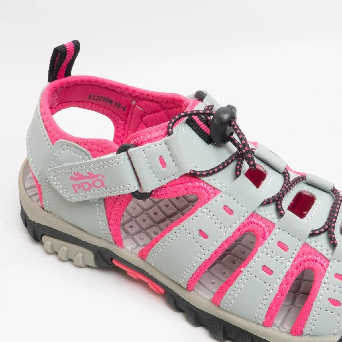 PDQ SASHA Womens Toggle & Velcro Summer Trail Sandals Grey/Fuchsia sold by Shuperb product image thumbnail 3