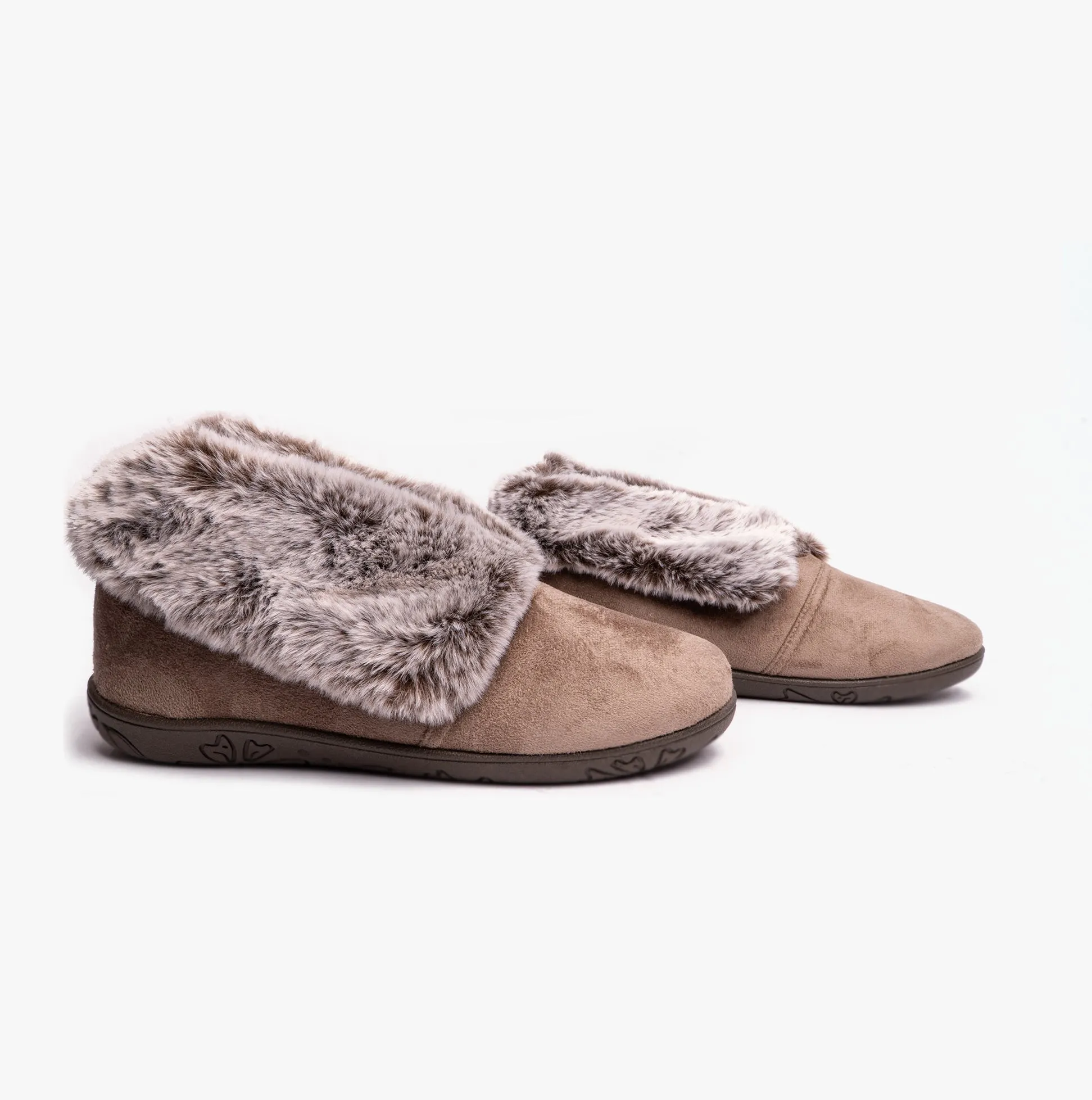 Padders FLORRIE Womens (2E Fit) Mule Slippers Taupe Combi sold by Shuperb product image thumbnail 2