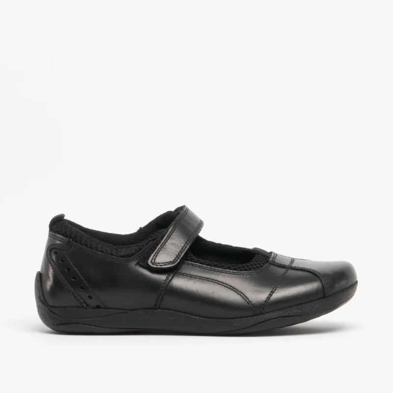 Hush Puppies CINDY Girls Leather School Shoes Black sold by Shuperb