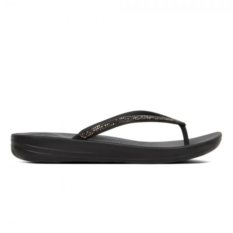 FitFlop IQUSHION SPARKLE Womens Flip Flops Black sold by Shuperb