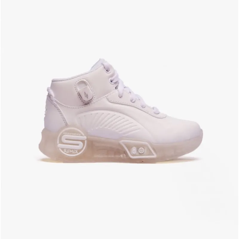Skechers 310100L/WHT S-LIGHTS REMIX Girls Trainers White sold by Shuperb