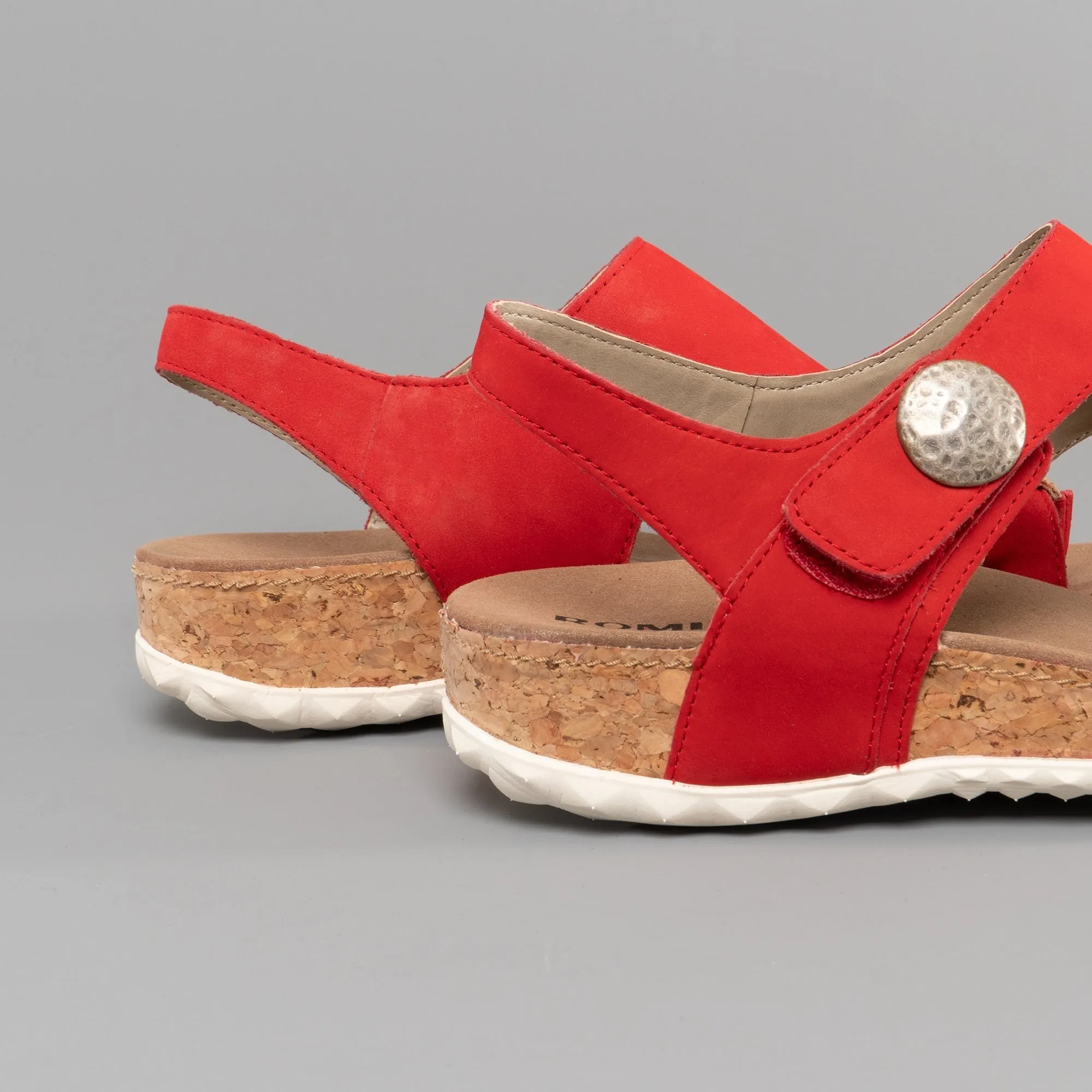 Romika FLORENZ 04 Womens Leather Touch Fasten Sandals Red Combi sold by Shuperb product image thumbnail 4