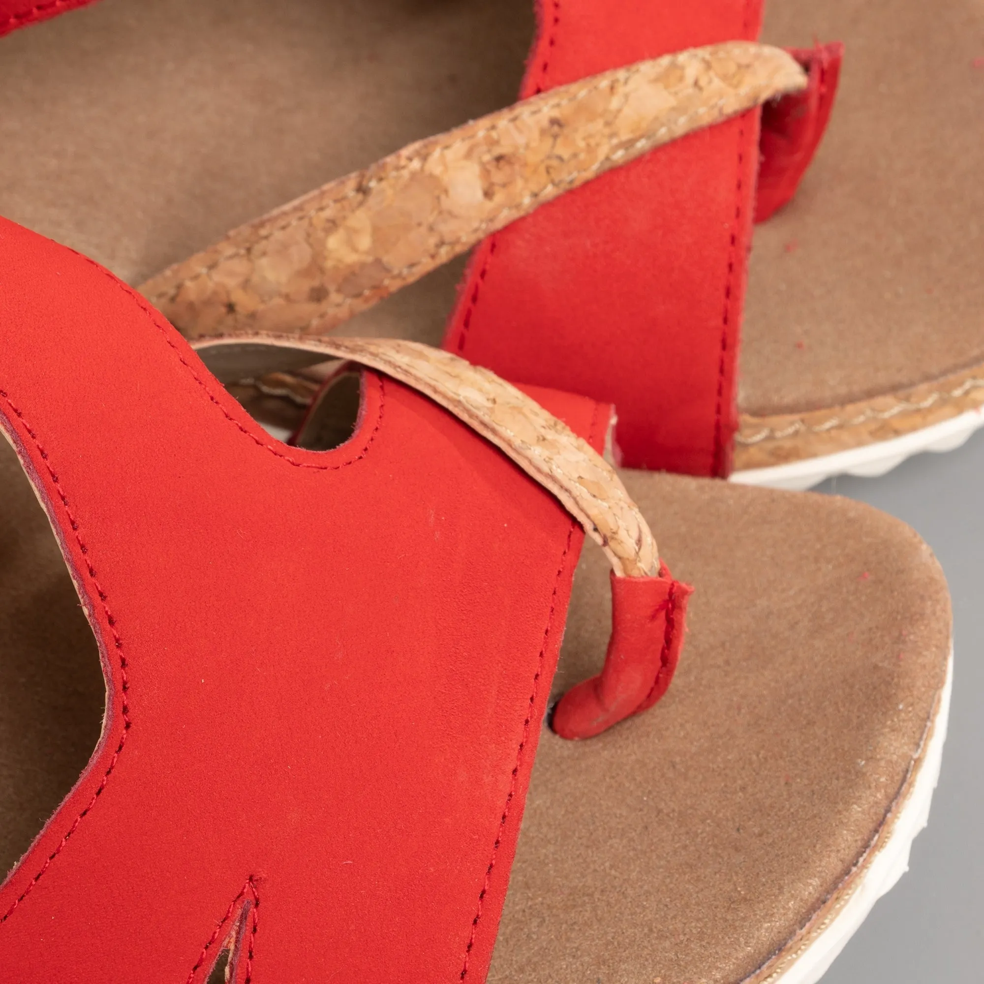 Romika FLORENZ 04 Womens Leather Touch Fasten Sandals Red Combi sold by Shuperb product image thumbnail 3