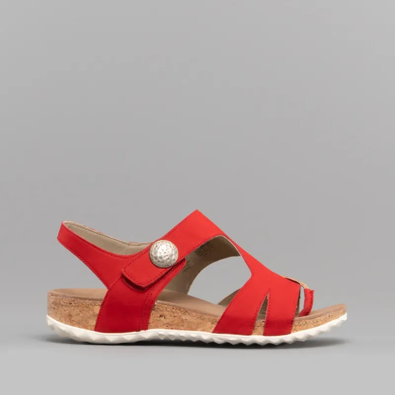 Romika FLORENZ 04 Womens Leather Touch Fasten Sandals Red Combi made by Romika