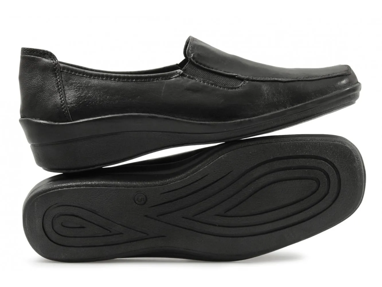 Mod Comfys KAITLIN Womens Leather Wedge Loafers Black sold by Shuperb product image thumbnail 2