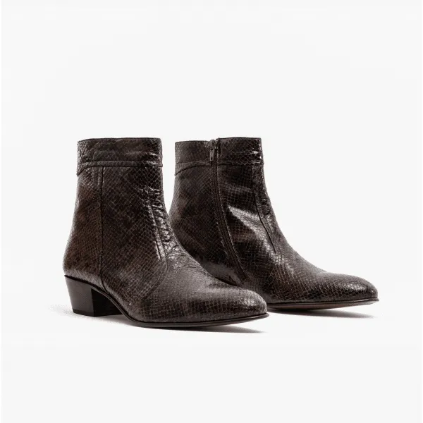 Club Cubano EMMANUEL Mens Snakeprint Leather Cuban Heel Boots Vison sold by Shuperb product image thumbnail 3