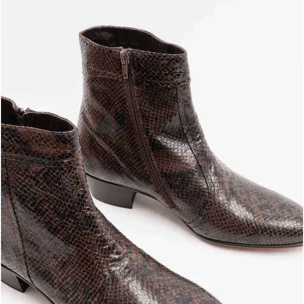 Club Cubano EMMANUEL Mens Snakeprint Leather Cuban Heel Boots Vison sold by Shuperb product image thumbnail 5