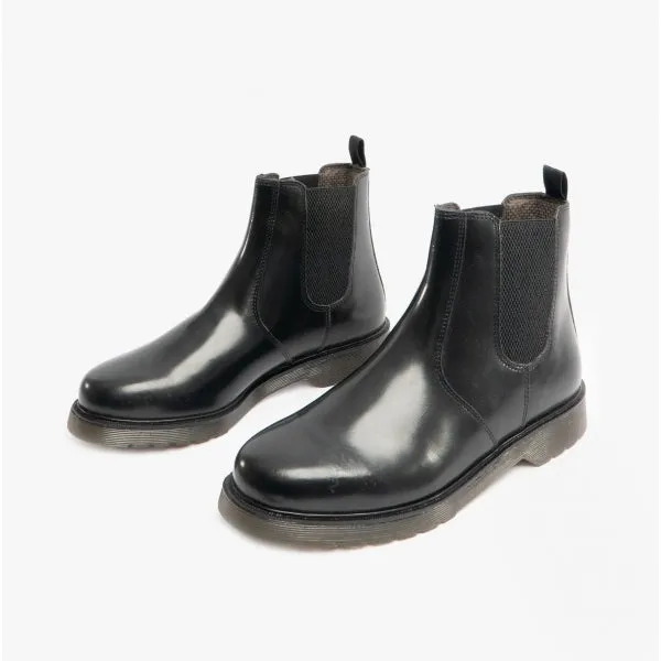 STB ELLIS Unisex Leather Air Cushioned Dealer Boots Polished Black sold by Shuperb product image thumbnail 2