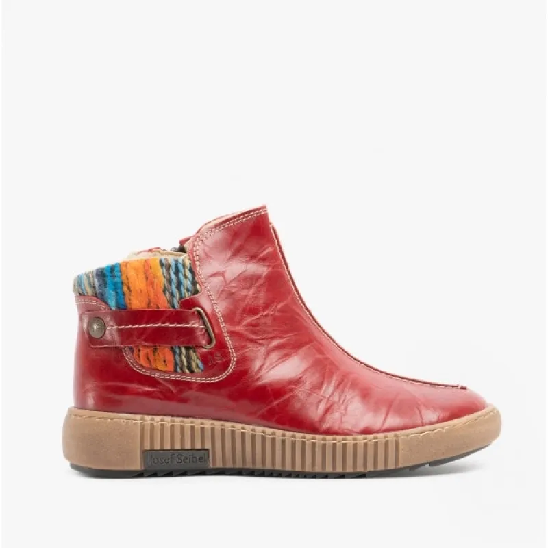 Josef Seibel MAREN 19 Womens Leather Ankle Boots Hibiscus/Combi sold by Shuperb