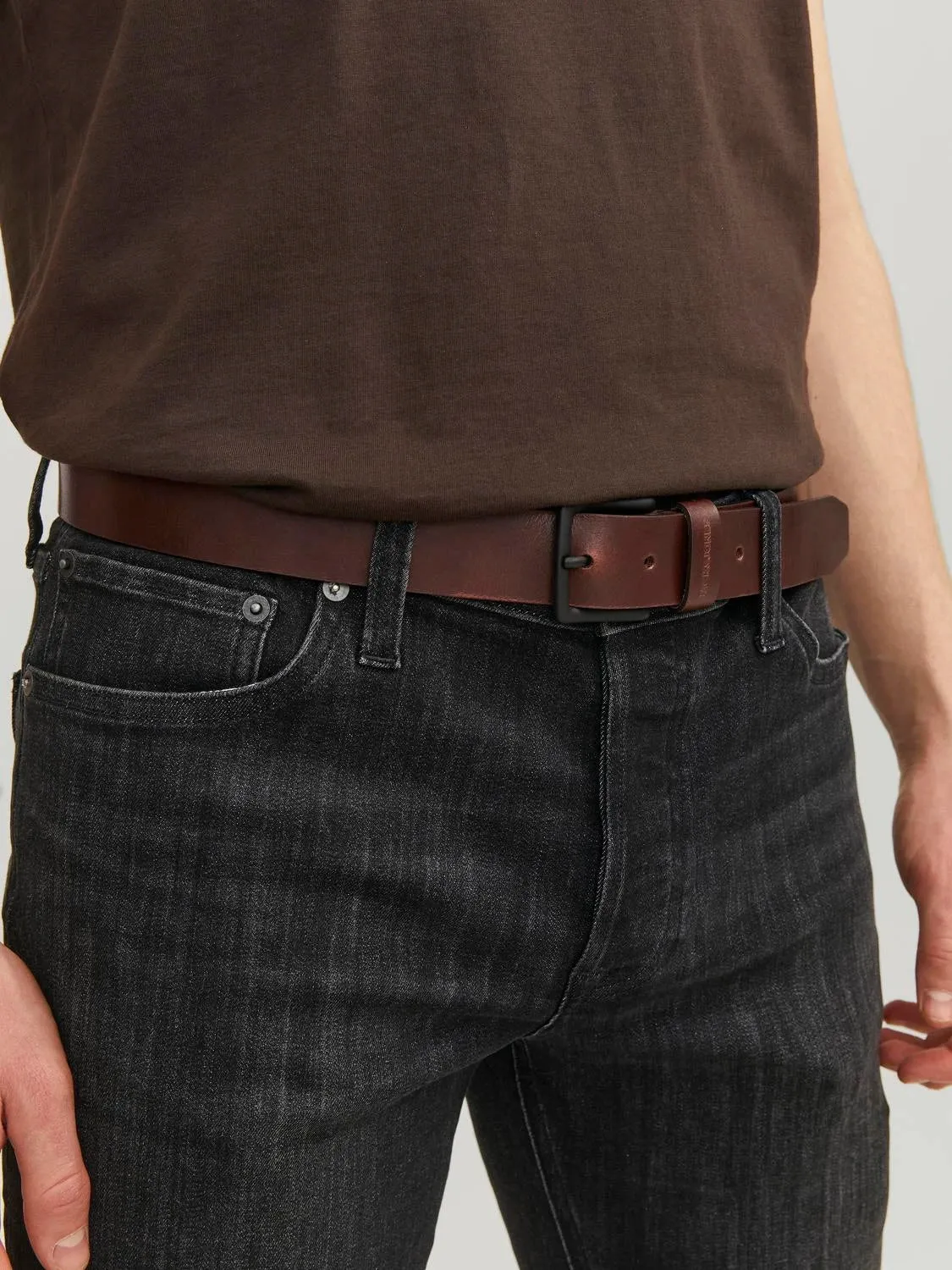 Jack & Jones ROMA Mens Belt Brown Stone sold by Shuperb product image thumbnail 2
