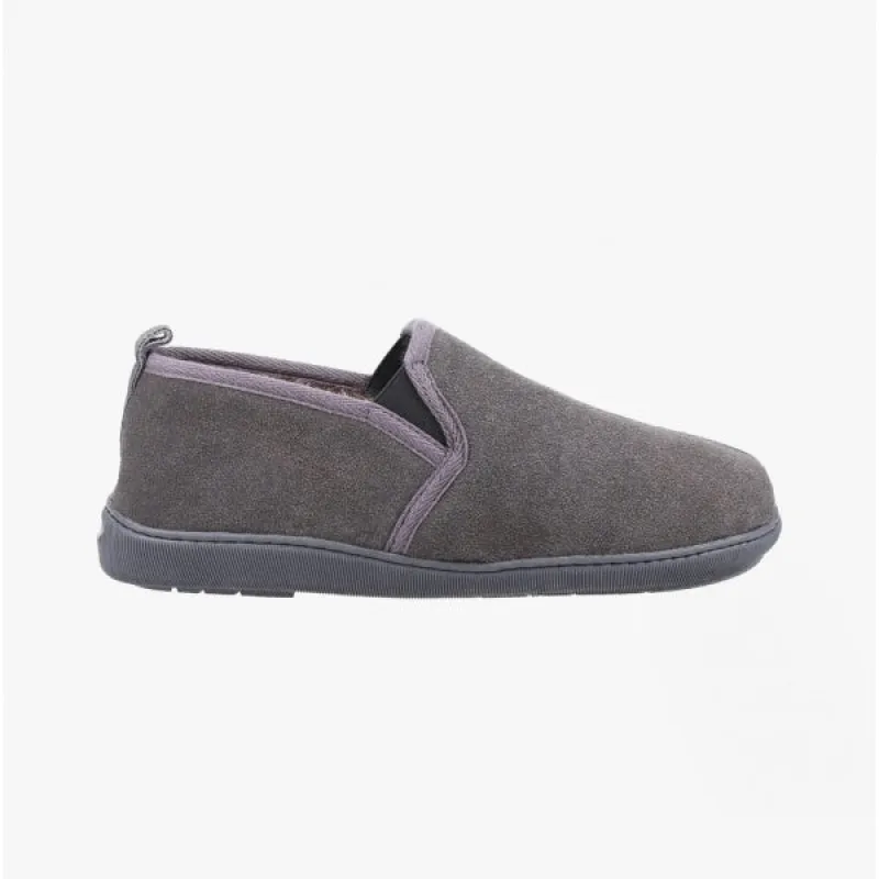 Hush Puppies ARNOLD Mens Suede Slippers Grey sold by Shuperb