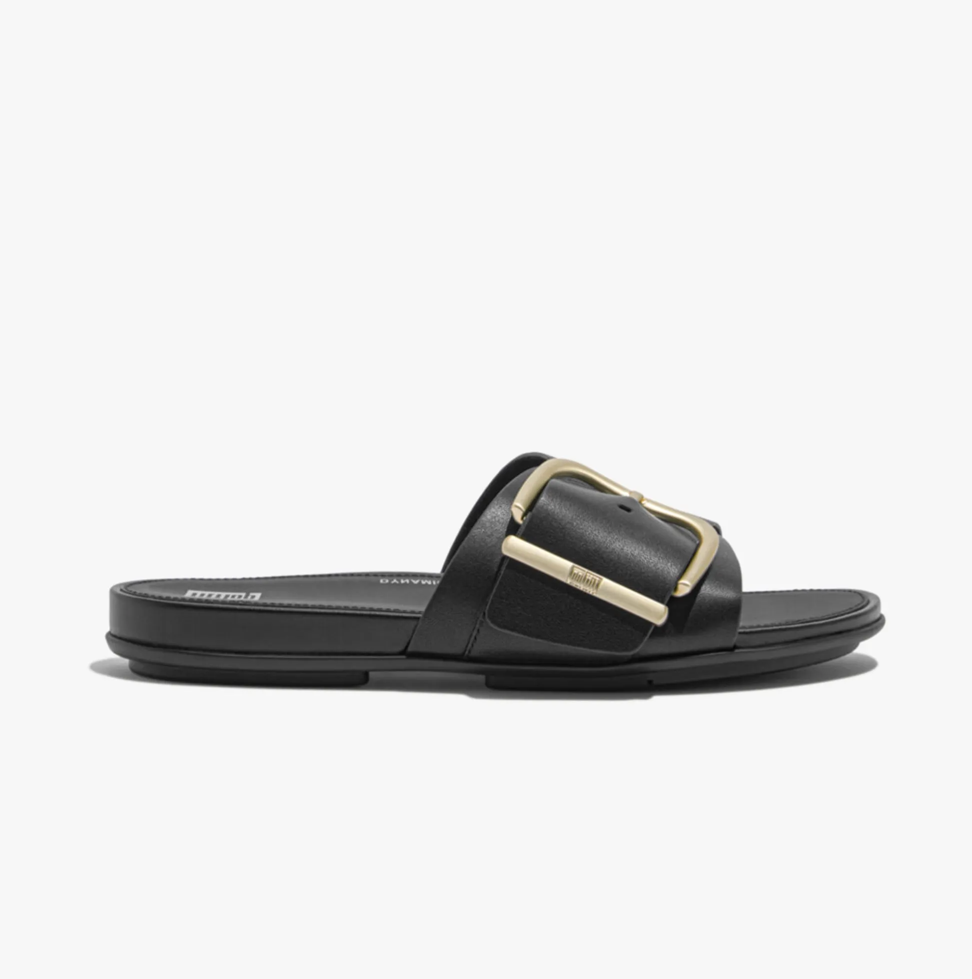 GRACIE MAXI-BUCKLE Womens Slides Black sold by Shuperb
