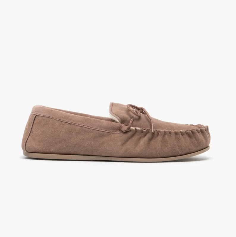 Mokkers OLIVER Mens Moccasin Slippers Dark Camel sold by Shuperb