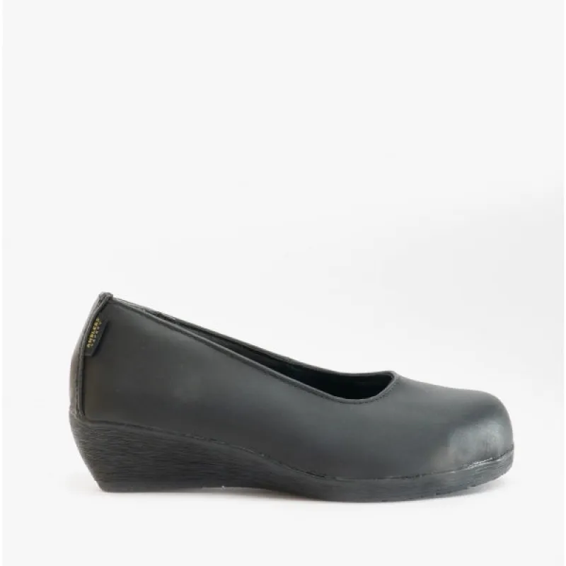 FS107 Ladies Leather Safety Shoes Black sold by Shuperb