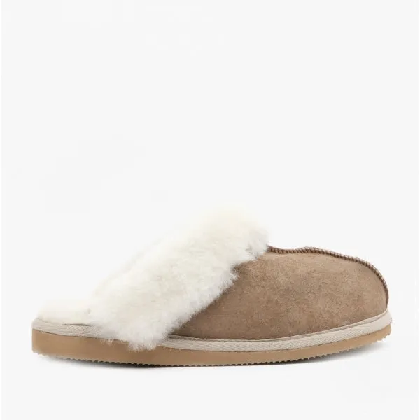 Shepherd JESSICA Womens Sheepskin Mules Stone sold by Shuperb
