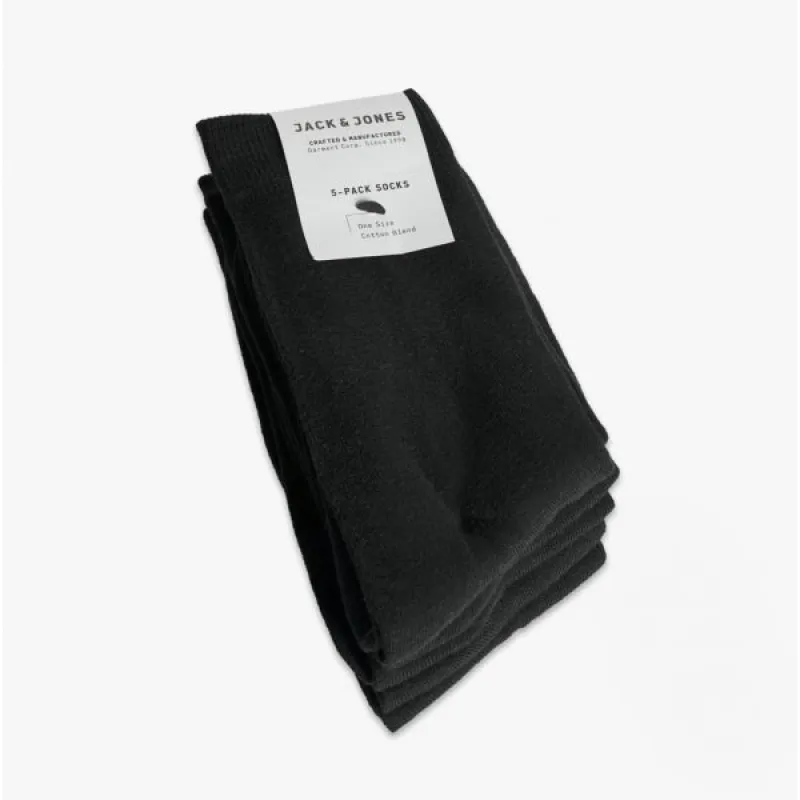 JENS Mens Cotton Mix 5 Pack Socks Black sold by Shuperb