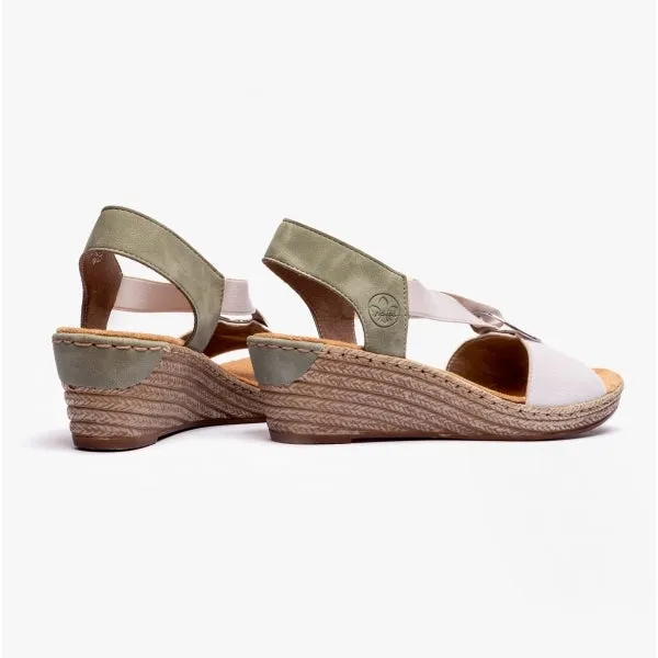 624H6-80 Ladies Slingback Wedges White Multi sold by Shuperb product image thumbnail 3