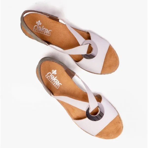 624H6-80 Ladies Slingback Wedges White Multi sold by Shuperb product image thumbnail 4