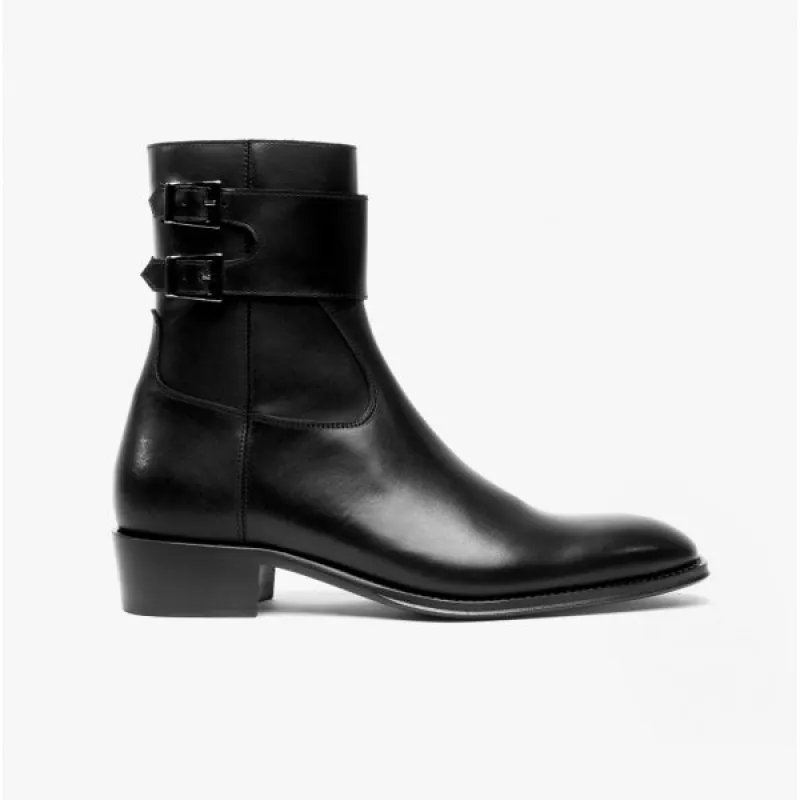 Club Cubano ANFIBIO Mens Leather Cuban Heel Boots Black sold by Shuperb