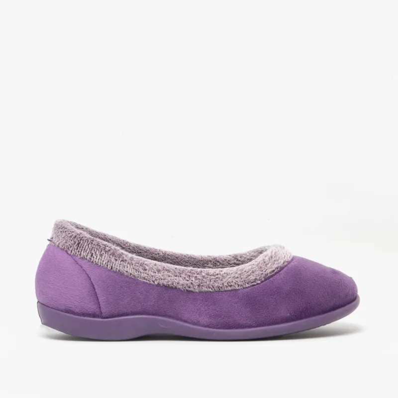 Sleepers JULIA Womens Ballerina Slippers Purple sold by Shuperb