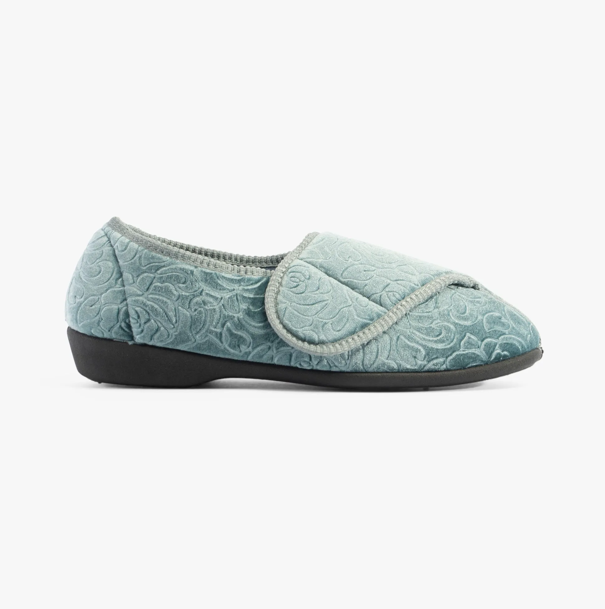 Jo & Joe DOREEN Womens Touch Fasten Slippers Teal sold by Shuperb