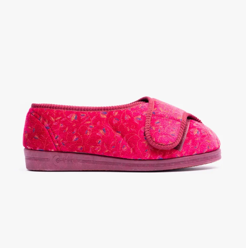 Comfylux HELEN Womens Full Slippers Wine sold by Shuperb